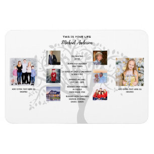 Verjaardag Hoogtepunten FOTOCOLLAGE Familiestamboo Magneet