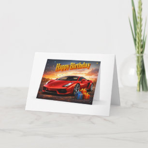 Verjaardag Hoogwaardige Sportauto Kaart