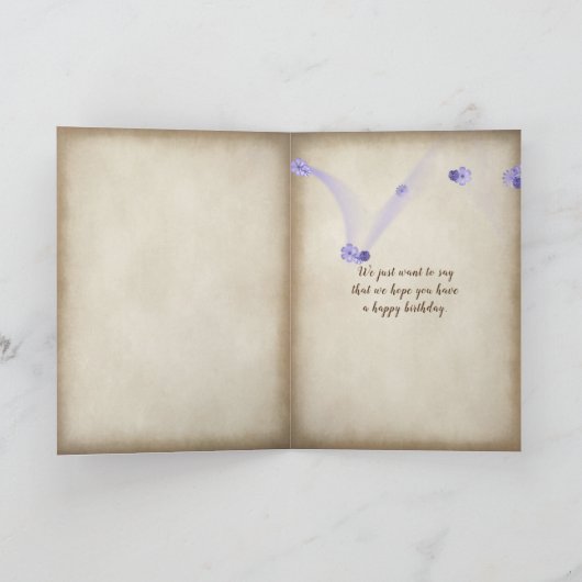 verjaardag hortensia en Queen Anne's Lace boeket Kaart (Binnen)