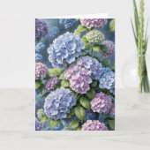 Verjaardag hortensia tuin kaart (Voorkant)