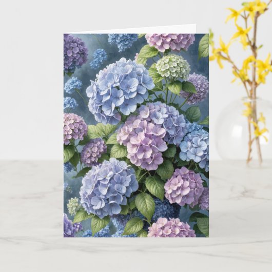 Verjaardag hortensia tuin kaart (Gele Bloem)