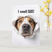 Verjaardag Hound Dog in Paper Hole Kaart (Gele Bloem)