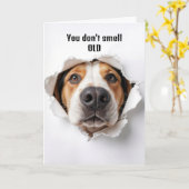 Verjaardag Hound Dog in Paper Hole Kaart (Gele Bloem)