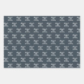 Verjaardag houtskool grijs wit naam script inpakpapier vel (Voorkant)