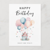 Verjaardag Huis Ballonnen Makelaardij Briefkaart (Voorkant)