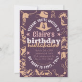 "Verjaardag Hullabaloo" Kind Cowgirl Verjaardagsfe Kaart (Voorkant)