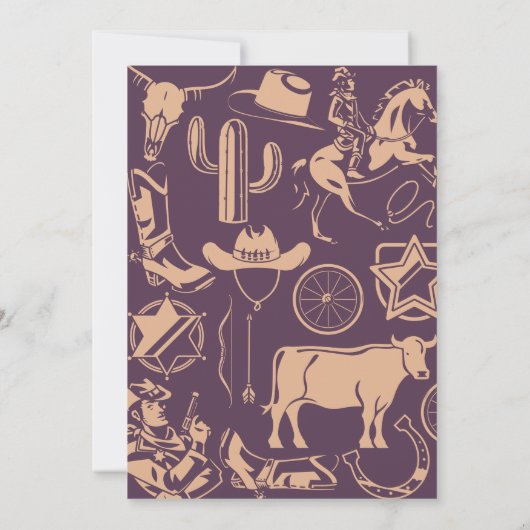 "Verjaardag Hullabaloo" Kind Cowgirl Verjaardagsfe Kaart (Achterkant)