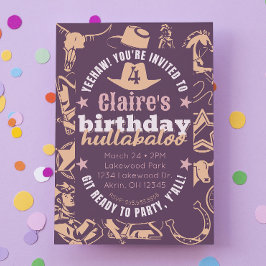 "Verjaardag Hullabaloo" Kind Cowgirl Verjaardagsfe Kaart