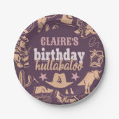 "Verjaardag Hullabaloo" Westerne Cowboy Party Papieren Bordje (Voorkant)