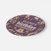 "Verjaardag Hullabaloo" Westerne Cowboy Party Papieren Bordje (Gekanteld)