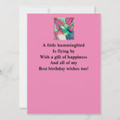Verjaardag Hummingbird roze zonnebloemen Kaart (Achterkant)