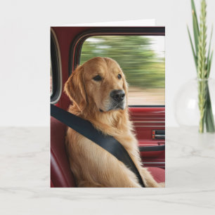 Verjaardag Humor Goudkleurige Retriever met een Ve Kaart