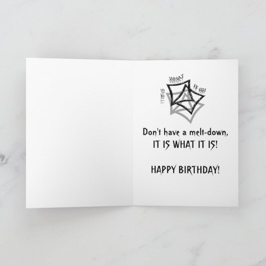 Verjaardag, Humor, het is wat het is! Kaart (Binnen)