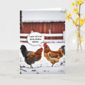 Verjaardag Humor kippen in sneeuwvlokken Kaart (Gele Bloem)