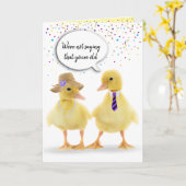 Verjaardag Humor met Ducklings Kaart (Gele Bloem)