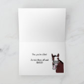 Verjaardag Humor met paard Cartoon Kaart (Binnen)