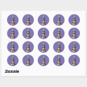 Verjaardag Husky Dog Ronde Sticker (Vel)
