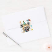 Verjaardag Hyena Vierkante Sticker (Envelop)