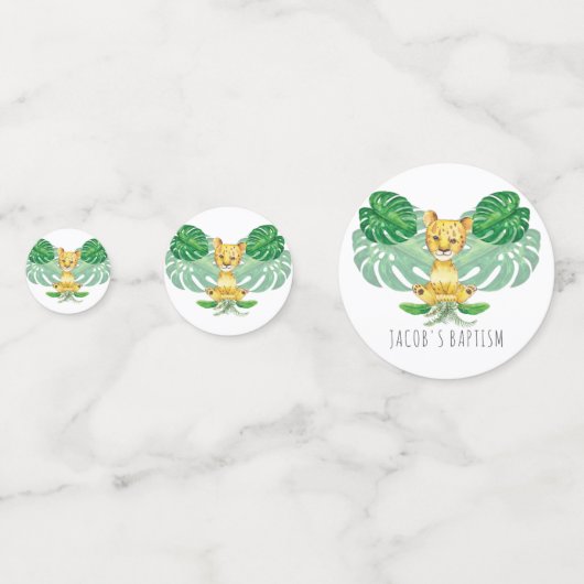 Verjaardag I Doop Leeuw illustratie gepersonalisee Confetti (Voorkanten)