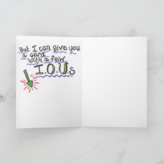 Verjaardag I.O.U. Kaart (Binnen)