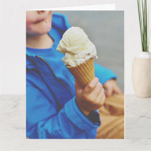 VERJAARDAG ICE CREAM CONE BOY WENSKAART KAART