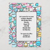 Verjaardag Ice Cream Cone en Popsicle Doodles Kaart (Voorkant / Achterkant)