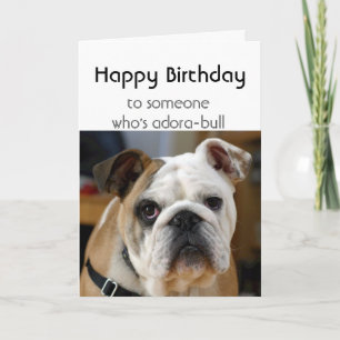 Verjaardag Iemand Schattig Schattigee Bulldog Humo Kaart
