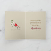 Verjaardag, iemand speciaal, rode kardinaal / bloe kaart (Binnen)