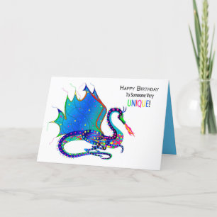 Verjaardag Iemand Uniek, Dragon Kaleidoscope Groep Kaart