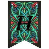 Verjaardag Iers Keltische Knoop Red Dragon Heads Vlaggetjes (Eerste vlag)