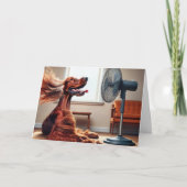 Verjaardag Ierse Setter met blaasventilator Kaart (Voorkant)