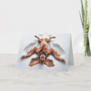 Verjaardag Ierse Setter Snow Angel Kaart