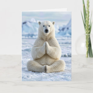 Verjaardag Ijsbeer in een yogahouding Kaart