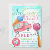 Verjaardag ijsfeest kaart (Voorkant)