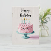 Verjaardag Impasto Cake Feestdagenkaart (Staand voorkant)