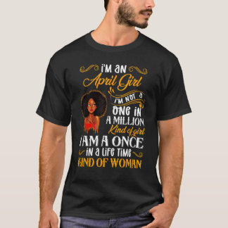 Verjaardag in april Meisje Verjaardag Zwart Meisje T-shirt