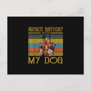 Verjaardag in augustus met mijn Ierse Setter-hond Briefkaart