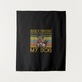 Verjaardag in augustus met mijn Ierse Wolfshond ho Wandkleed