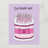 Verjaardag in de Cartoon taart Briefkaart (Voorkant)