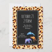 Verjaardag in de dierentuin van wilde dieren op ex kaart (Achterkant)