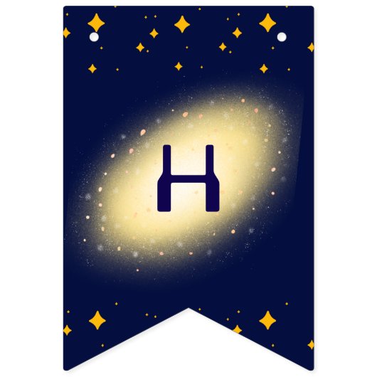 Verjaardag in de ruimte – Astronaut, Rocket & Gala Vlaggetjes (Tweede vlag)