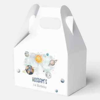 Verjaardag in de ruimte Galaxy Sun Moon Stars Plan Bedankdoosjes