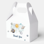 Verjaardag in de ruimte Galaxy Sun Moon Stars Plan Bedankdoosjes (Achterkant)