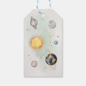 Verjaardag in de ruimte Galaxy Sun Moon Stars Plan Cadeaulabel (Achterkant)