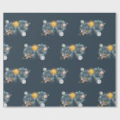 Verjaardag in de ruimte Galaxy Sun Moon Stars Plan Cadeaupapier (Vlak)