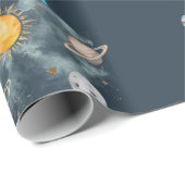 Verjaardag in de ruimte Galaxy Sun Moon Stars Plan Cadeaupapier (Rol Hoek)