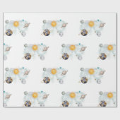 Verjaardag in de ruimte Galaxy Sun Moon Stars Plan Cadeaupapier (Vlak)