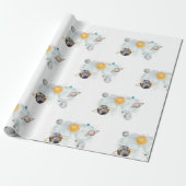 Verjaardag in de ruimte Galaxy Sun Moon Stars Plan Cadeaupapier (Uitgerold)