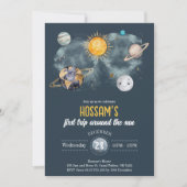 Verjaardag in de ruimte Galaxy Sun Moon Stars Plan Kaart (Voorkant)