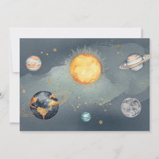 Verjaardag in de ruimte Galaxy Sun Moon Stars Plan Kaart (Achterkant)